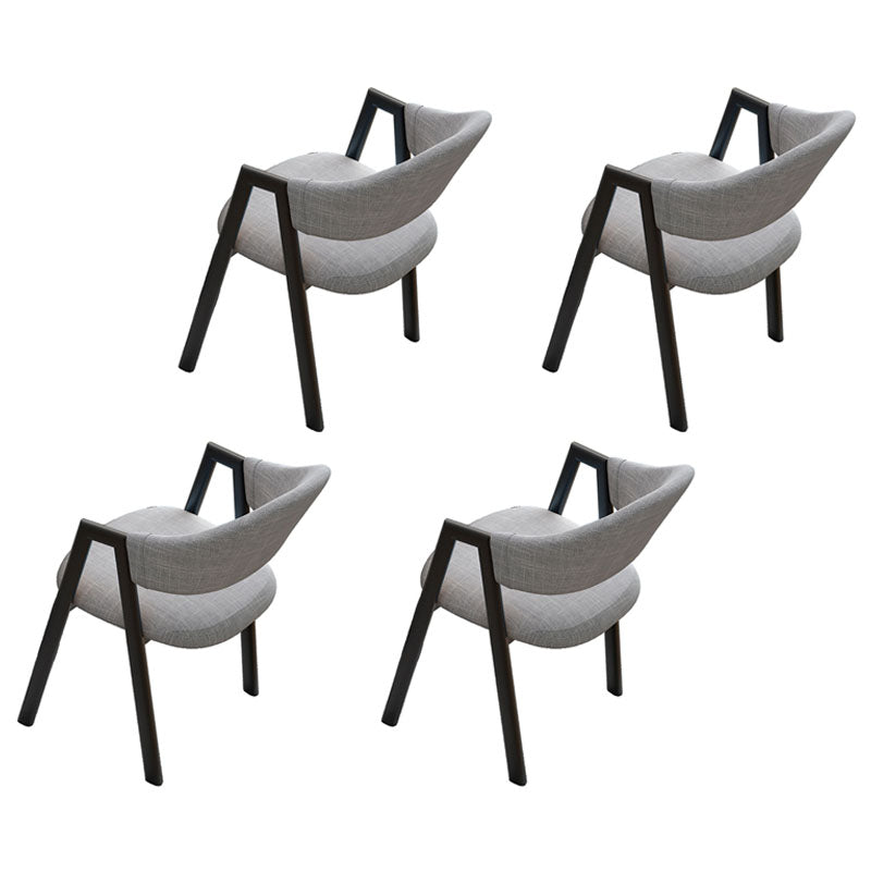 Modern Style Iron Arm Chair Open Back Dining Side Chair with Upholstered