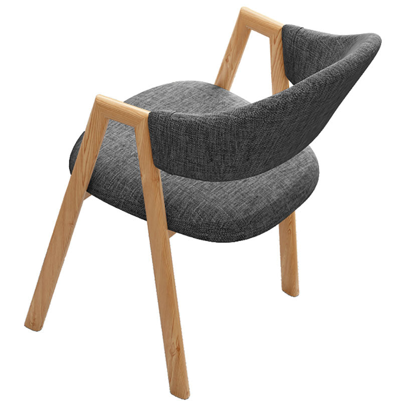 Modern Style Iron Arm Chair Open Back Dining Side Chair with Upholstered
