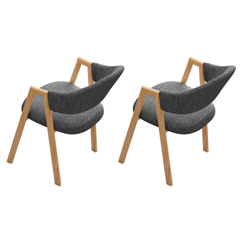 Modern Style Iron Arm Chair Open Back Dining Side Chair with Upholstered
