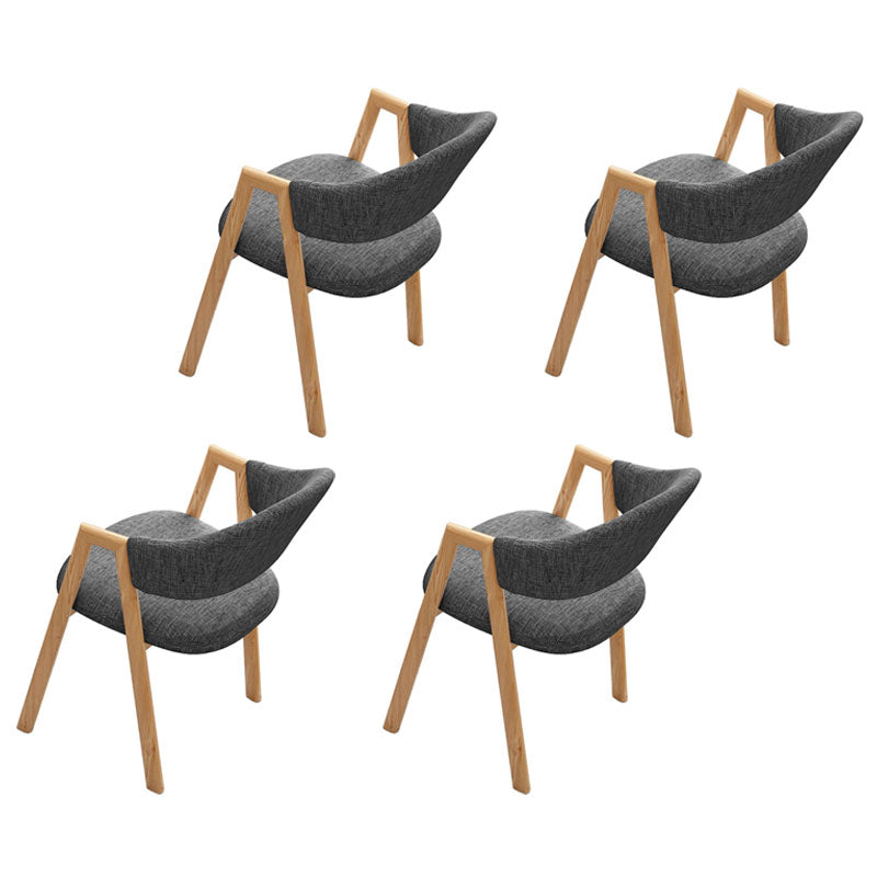 Modern Style Iron Arm Chair Open Back Dining Side Chair with Upholstered