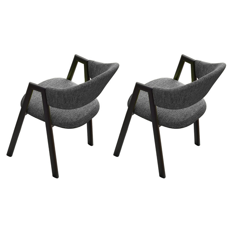 Modern Style Iron Arm Chair Open Back Dining Side Chair with Upholstered
