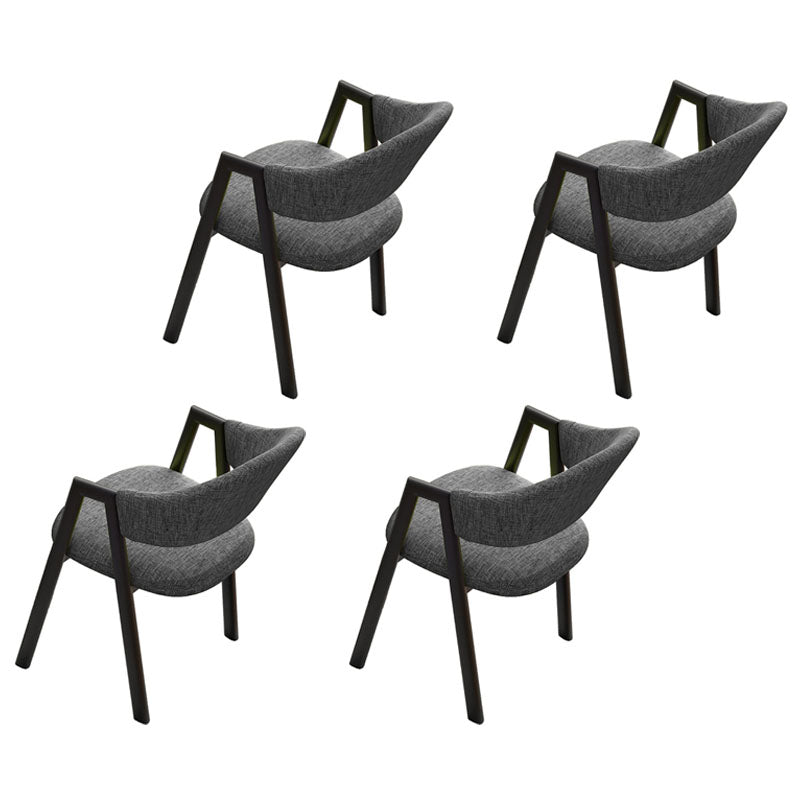 Modern Style Iron Arm Chair Open Back Dining Side Chair with Upholstered