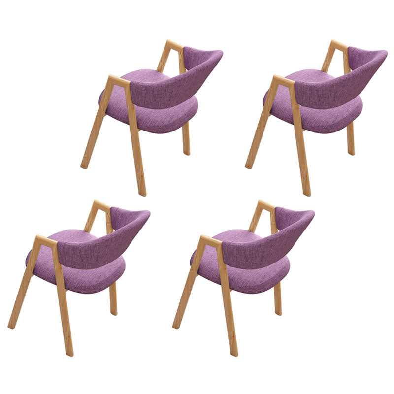 Modern Style Iron Arm Chair Open Back Dining Side Chair with Upholstered