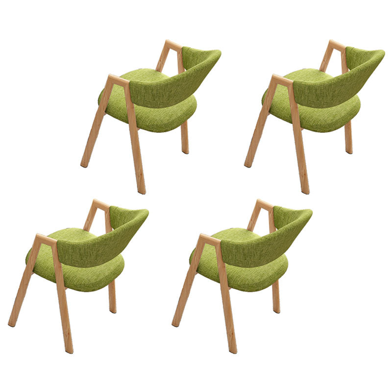 Modern Style Iron Arm Chair Open Back Dining Side Chair with Upholstered