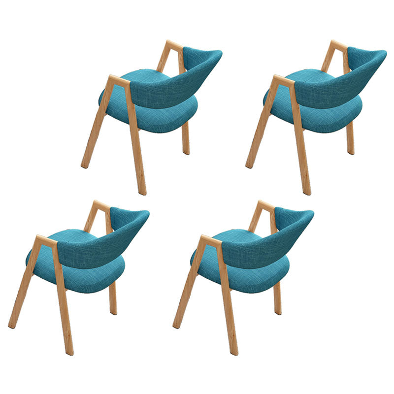 Modern Style Iron Arm Chair Open Back Dining Side Chair with Upholstered