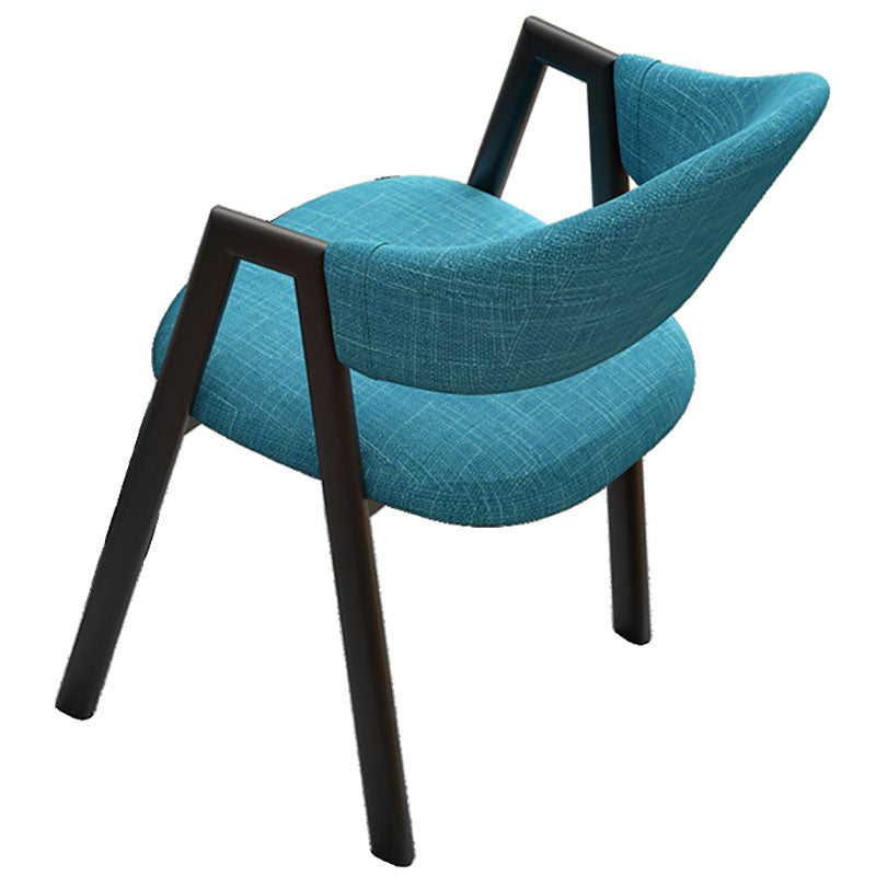 Modern Style Iron Arm Chair Open Back Dining Side Chair with Upholstered
