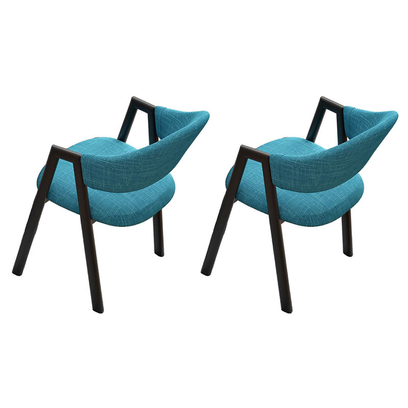Modern Style Iron Arm Chair Open Back Dining Side Chair with Upholstered
