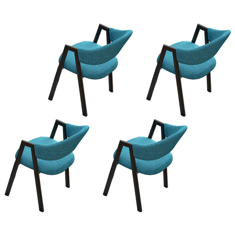Modern Style Iron Arm Chair Open Back Dining Side Chair with Upholstered