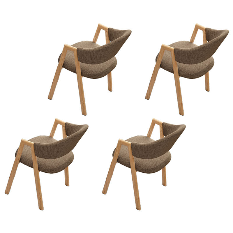 Modern Style Iron Arm Chair Open Back Dining Side Chair with Upholstered