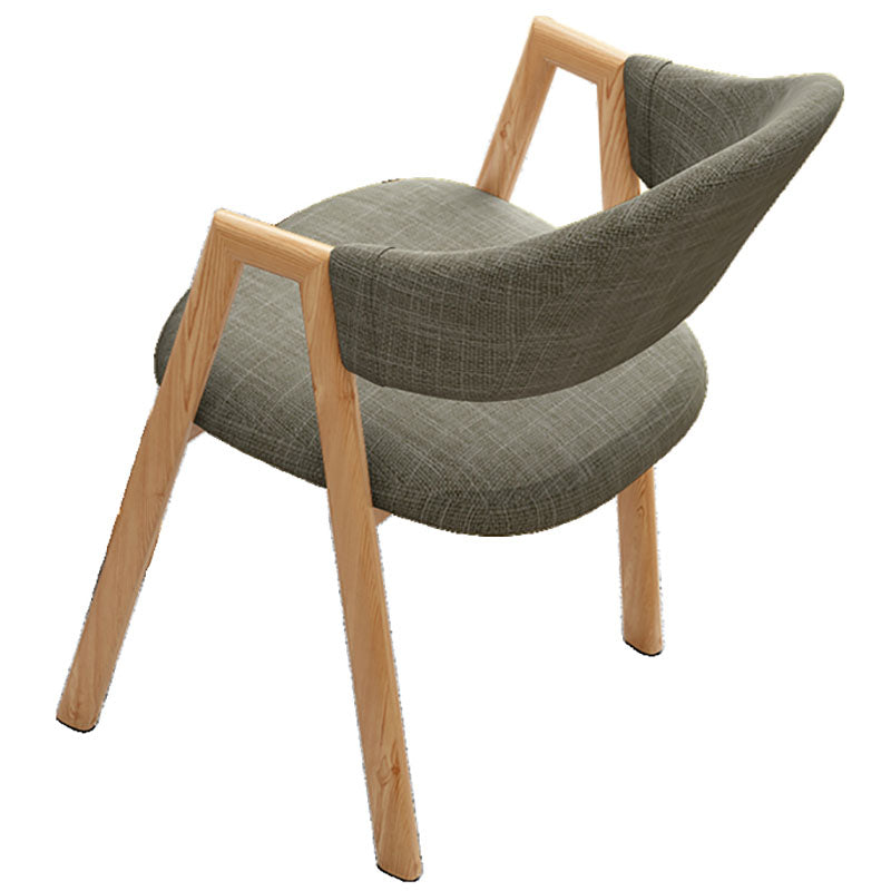 Modern Style Iron Arm Chair Open Back Dining Side Chair with Upholstered