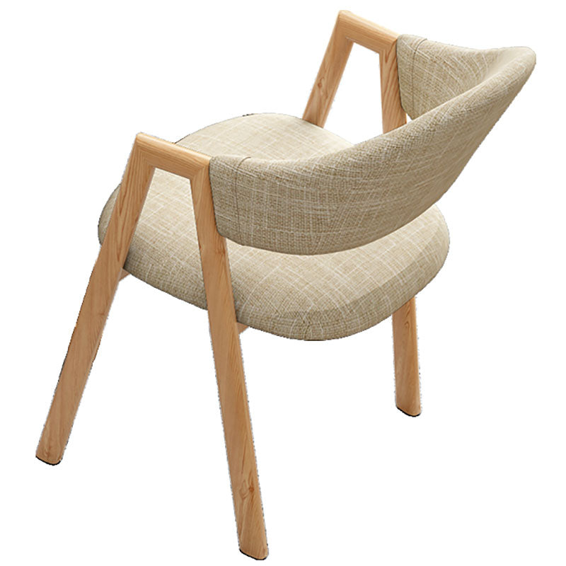 Modern Style Iron Arm Chair Open Back Dining Side Chair with Upholstered