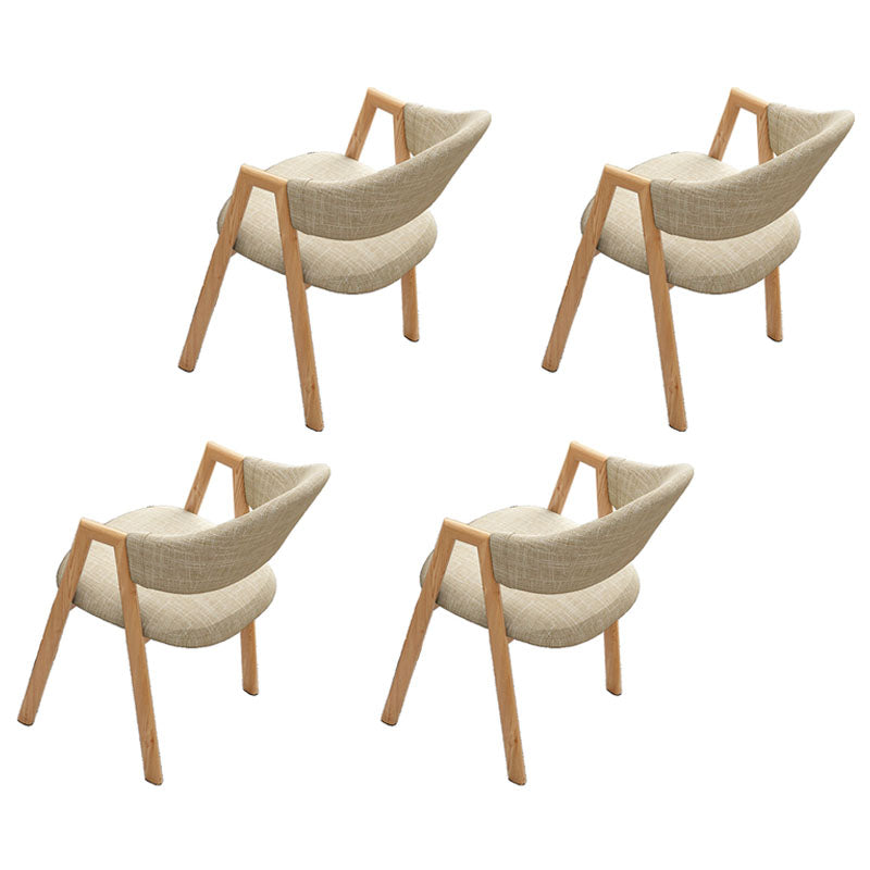 Modern Style Iron Arm Chair Open Back Dining Side Chair with Upholstered