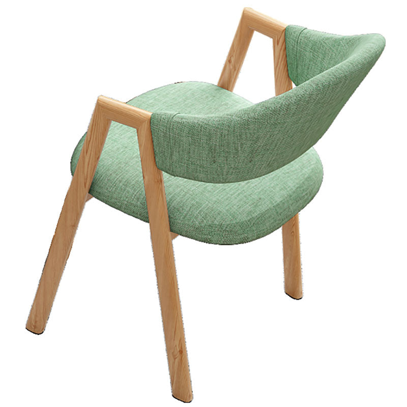 Modern Style Iron Arm Chair Open Back Dining Side Chair with Upholstered