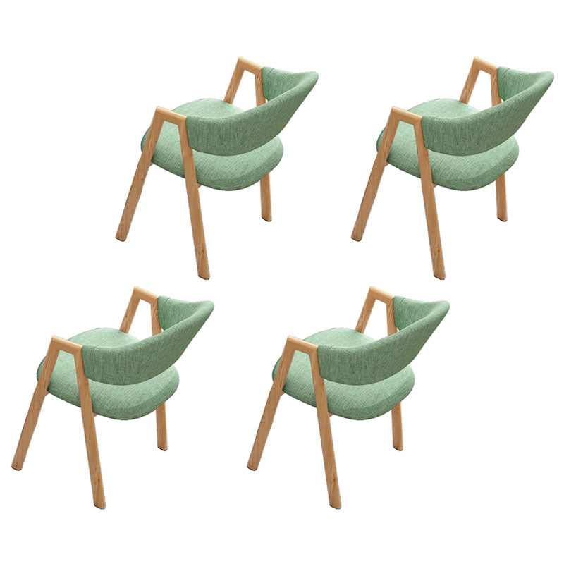 Modern Style Iron Arm Chair Open Back Dining Side Chair with Upholstered