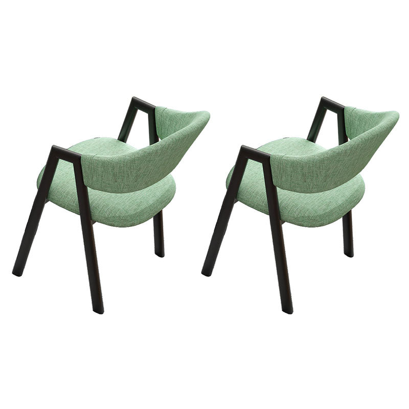 Modern Style Iron Arm Chair Open Back Dining Side Chair with Upholstered