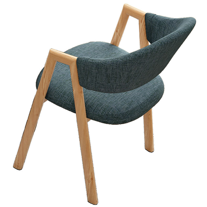 Modern Style Iron Arm Chair Open Back Dining Side Chair with Upholstered