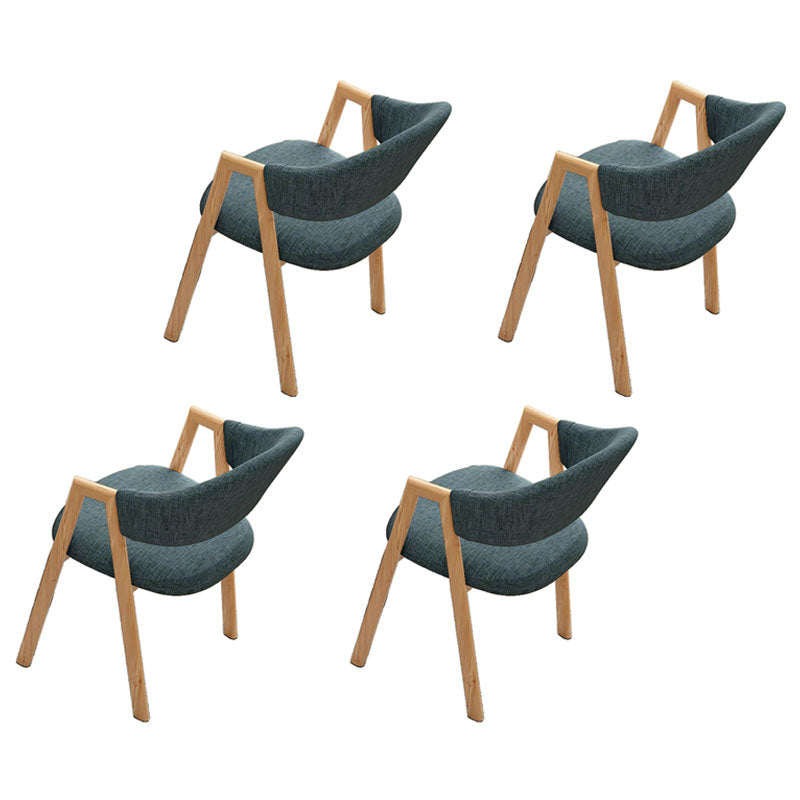 Modern Style Iron Arm Chair Open Back Dining Side Chair with Upholstered