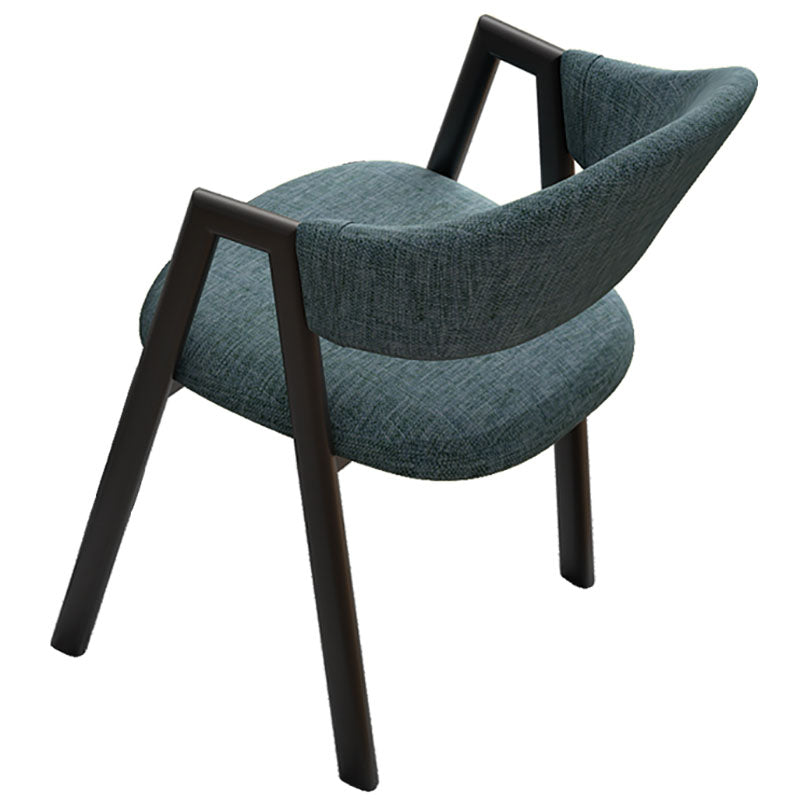 Modern Style Iron Arm Chair Open Back Dining Side Chair with Upholstered