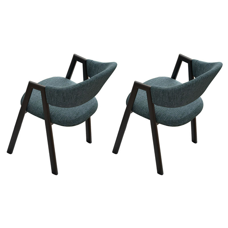 Modern Style Iron Arm Chair Open Back Dining Side Chair with Upholstered