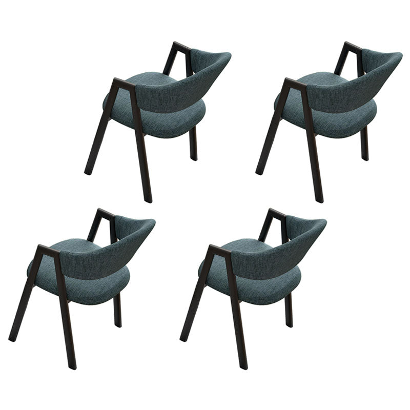 Modern Style Iron Arm Chair Open Back Dining Side Chair with Upholstered