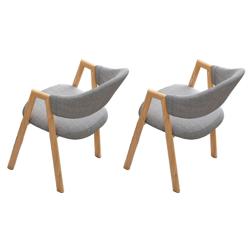 Modern Style Iron Arm Chair Open Back Dining Side Chair with Upholstered