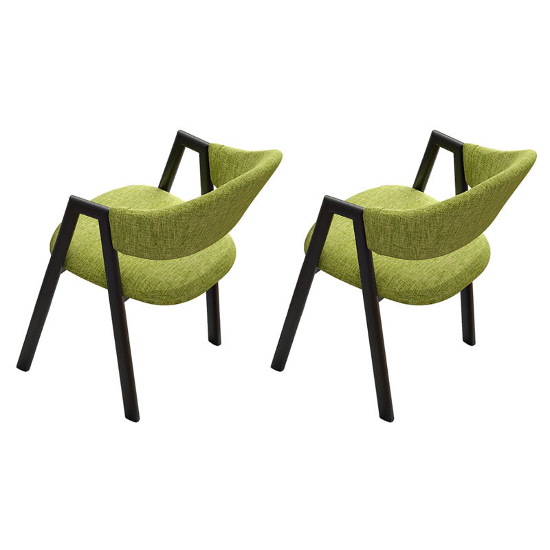 Modern Style Iron Arm Chair Open Back Dining Side Chair with Upholstered