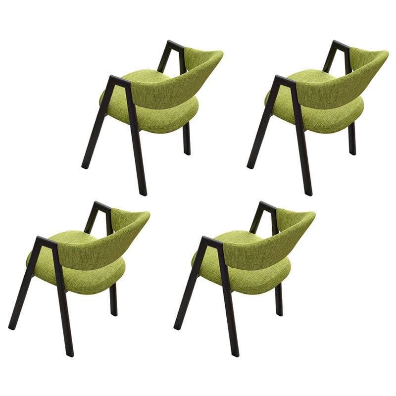 Modern Style Iron Arm Chair Open Back Dining Side Chair with Upholstered