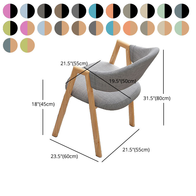 Modern Style Iron Arm Chair Open Back Dining Side Chair with Upholstered