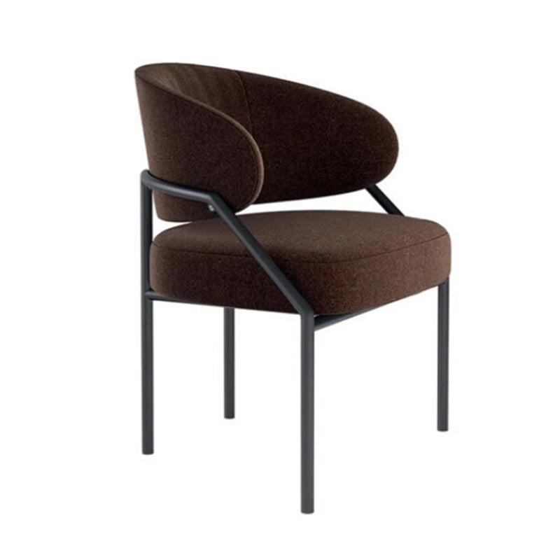 Metal Kitchen and Dining Room Chair Open Back Dining Side Chair in Black