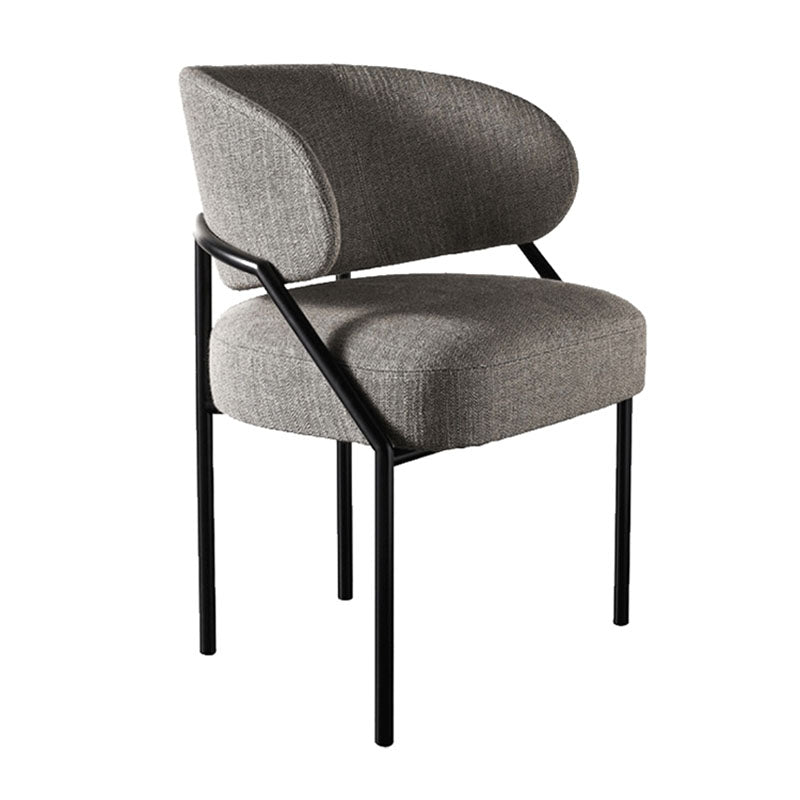 Metal Kitchen and Dining Room Chair Open Back Dining Side Chair in Black