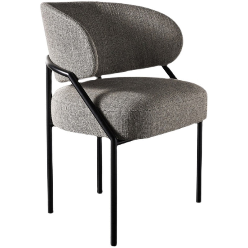 Metal Kitchen and Dining Room Chair Open Back Dining Side Chair in Black