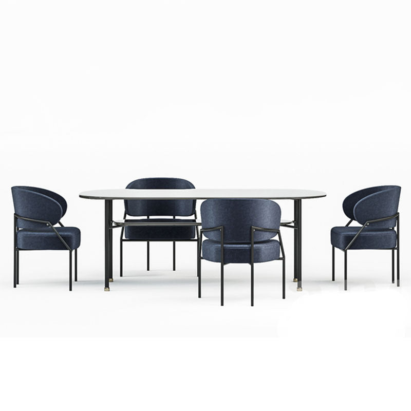 Metal Kitchen and Dining Room Chair Open Back Dining Side Chair in Black