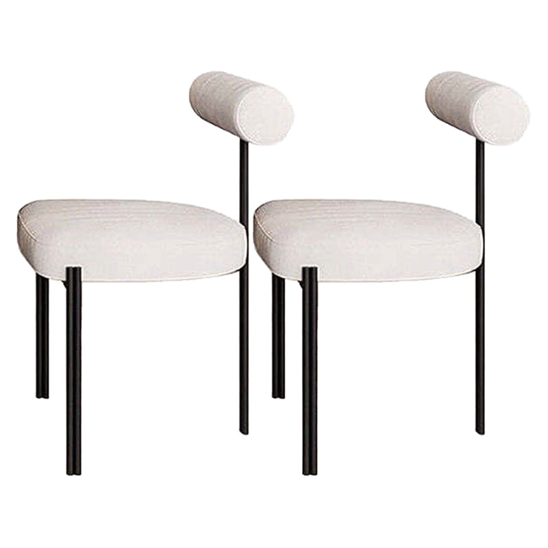 Glam Metal Kitchen and Dining Room Chair Open Back Dining Side Chair in Black