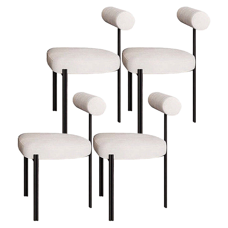 Glam Metal Kitchen and Dining Room Chair Open Back Dining Side Chair in Black