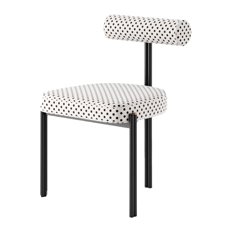 Glam Metal Kitchen and Dining Room Chair Open Back Dining Side Chair in Black