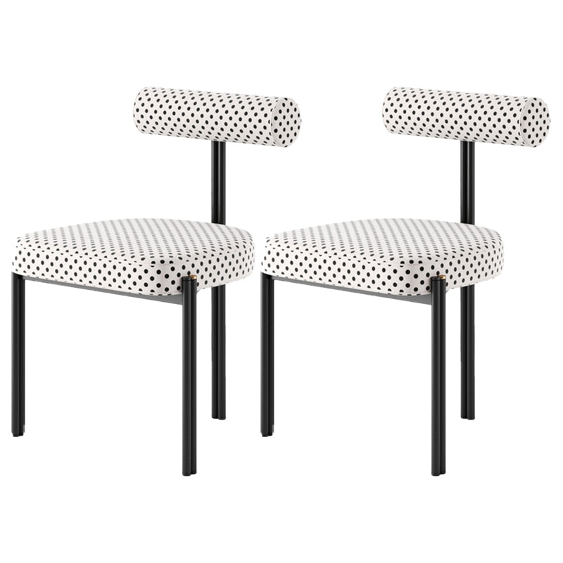 Glam Metal Kitchen and Dining Room Chair Open Back Dining Side Chair in Black