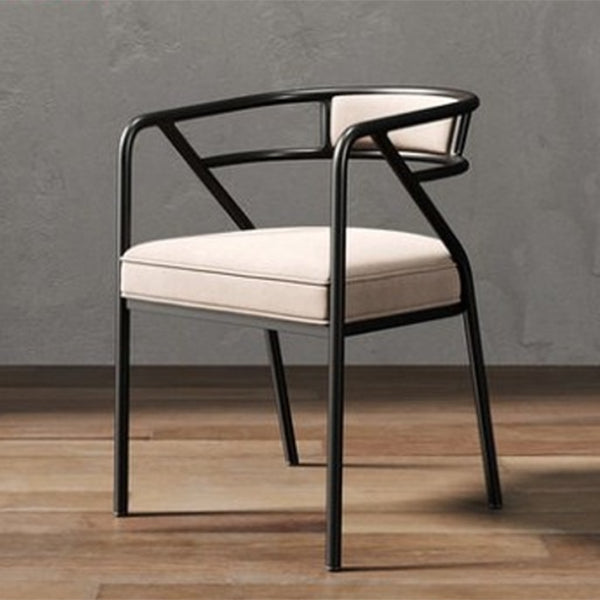 Modern Metal Arm Chair Open Back Dining Side Chair with Upholstered 21.6"x22.8"x29.5"