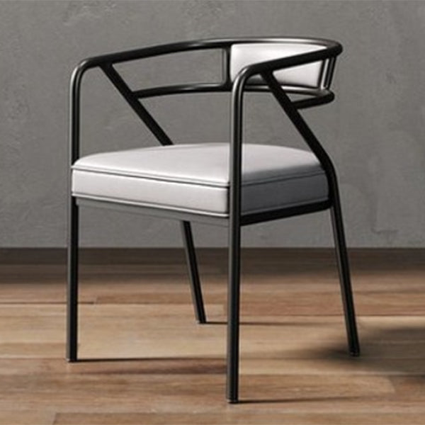 Modern Metal Arm Chair Open Back Dining Side Chair with Upholstered 21.6"x22.8"x29.5"