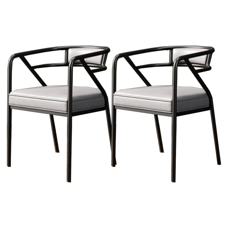 Modern Metal Arm Chair Open Back Dining Side Chair with Upholstered 21.6"x22.8"x29.5"