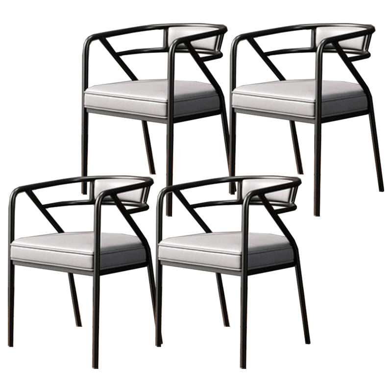 Modern Metal Arm Chair Open Back Dining Side Chair with Upholstered 21.6"x22.8"x29.5"