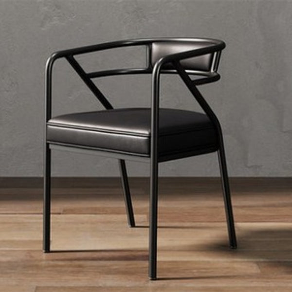 Modern Metal Arm Chair Open Back Dining Side Chair with Upholstered 21.6"x22.8"x29.5"