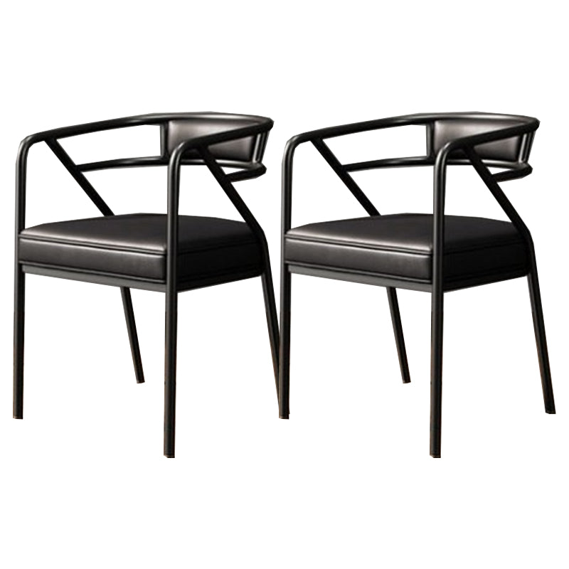 Modern Metal Arm Chair Open Back Dining Side Chair with Upholstered 21.6"x22.8"x29.5"