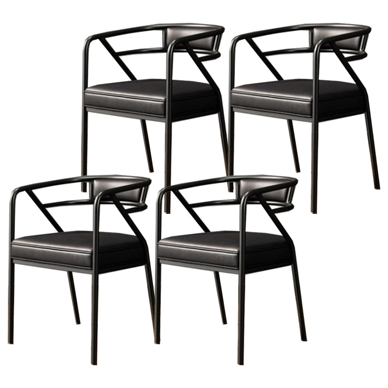 Modern Metal Arm Chair Open Back Dining Side Chair with Upholstered 21.6"x22.8"x29.5"