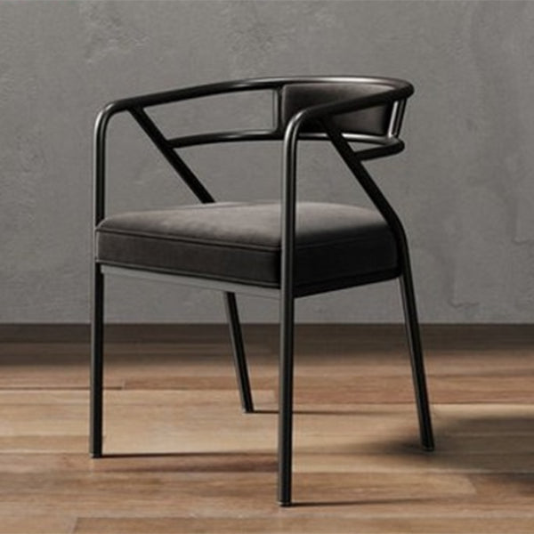 Modern Metal Arm Chair Open Back Dining Side Chair with Upholstered 21.6"x22.8"x29.5"