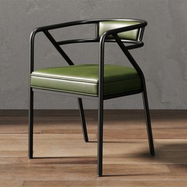 Modern Metal Arm Chair Open Back Dining Side Chair with Upholstered 21.6"x22.8"x29.5"