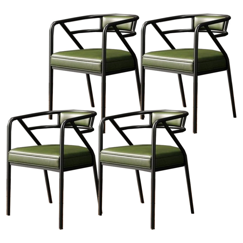 Modern Metal Arm Chair Open Back Dining Side Chair with Upholstered 21.6"x22.8"x29.5"