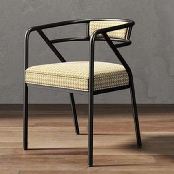 Modern Metal Arm Chair Open Back Dining Side Chair with Upholstered 21.6"x22.8"x29.5"