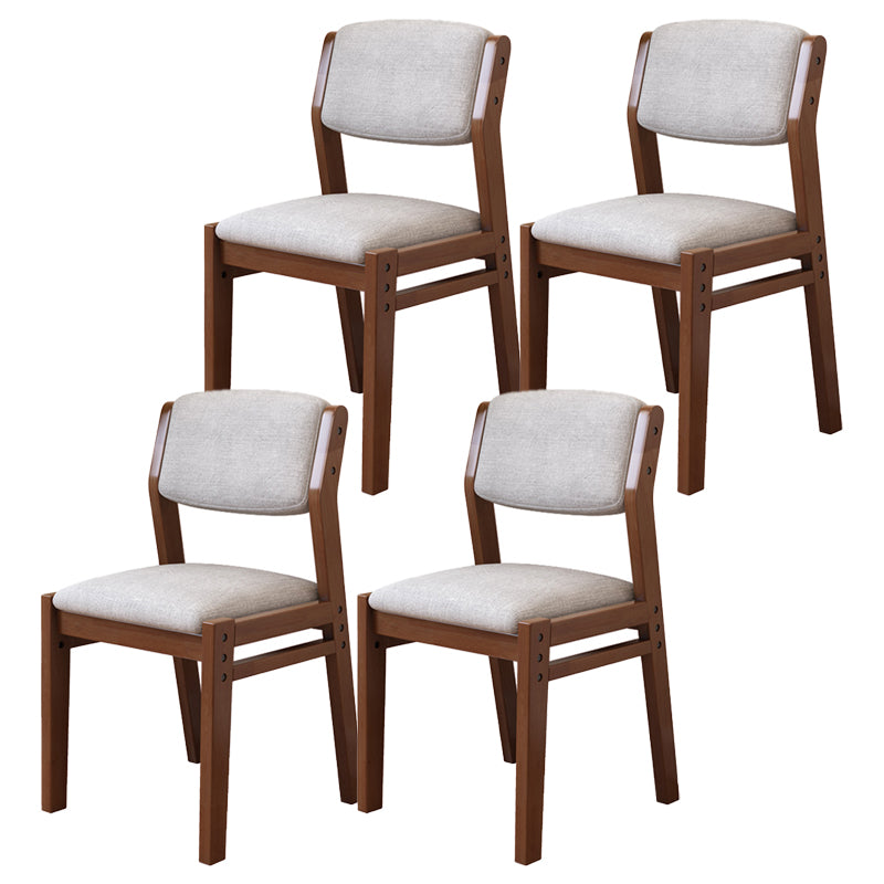 Modern Style Wood Chair Open Back Dining Side Chair with Upholstered for Dining Room
