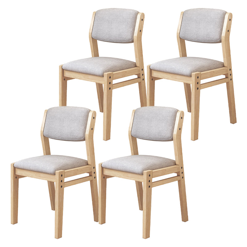 Modern Style Wood Chair Open Back Dining Side Chair with Upholstered for Dining Room