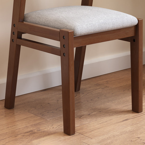 Modern Style Wood Chair Open Back Dining Side Chair with Upholstered for Dining Room